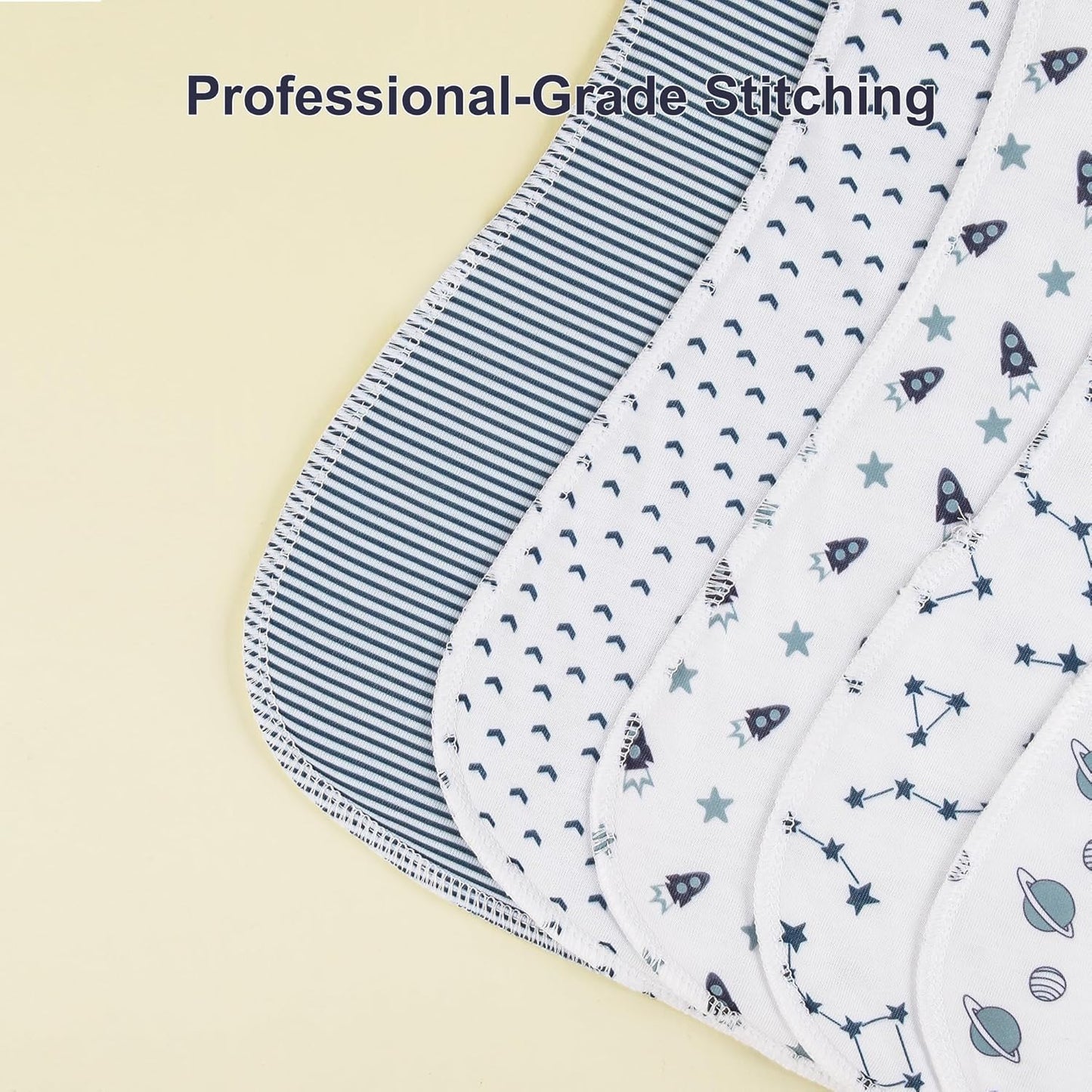 2-in-1 Burp Cloths and Baby Bibs - 6 Pack Large Super Absorbent Soft Cotton Burping Cloths for Spit Up, 3 Layers Thick Baby Burp Rags for Girls & Boys