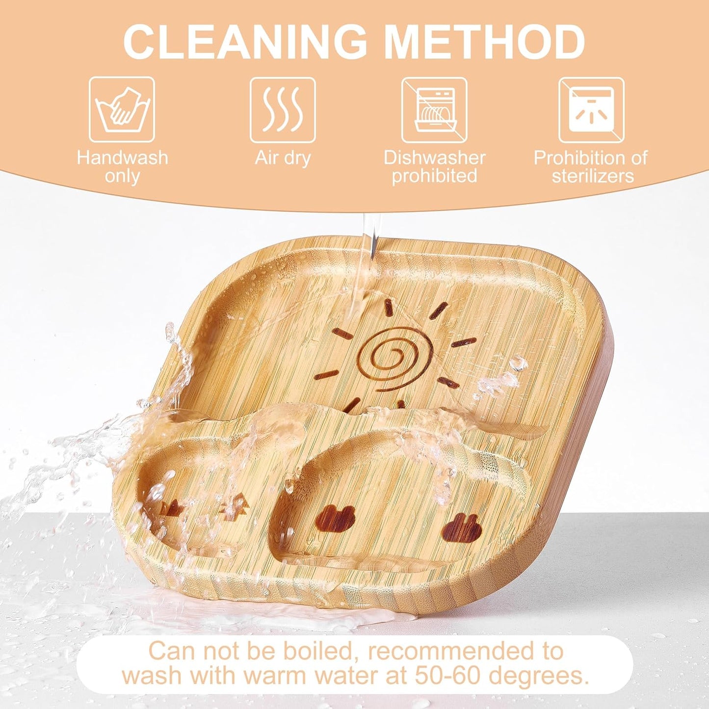 Suction Plates Bowls Set for Baby Toddler Non-Toxic Bamboo Feeding Set with Silicone Fork & Spoon (Green Feeding Set)