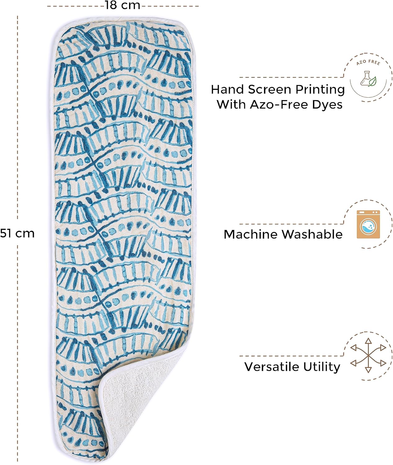 Crane Baby Muslin Burp Cloths, Nautical Theme Whale Design, Baby Boy Essentials, Cotton, Set of 3, 7" x 20" Blue Burp Cloth Set