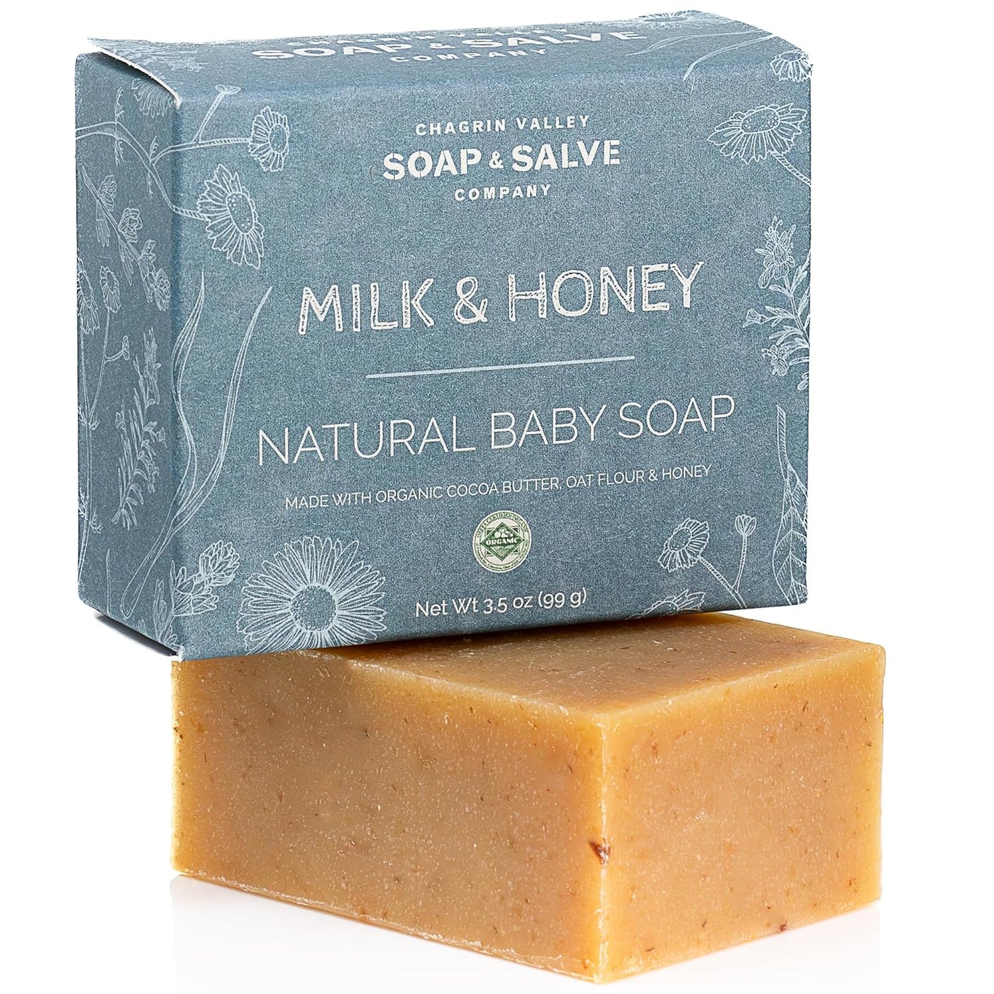 Chagrin Valley Soap & Salve Baby Shampoo Baby Soap Bar from Oat, Honey & Goat Milk - Unscented & Moisturizing - For Babies Sensitive Dry Skin & Eczema - 3.5 oz Shampoo Bar & Organic Body Wash