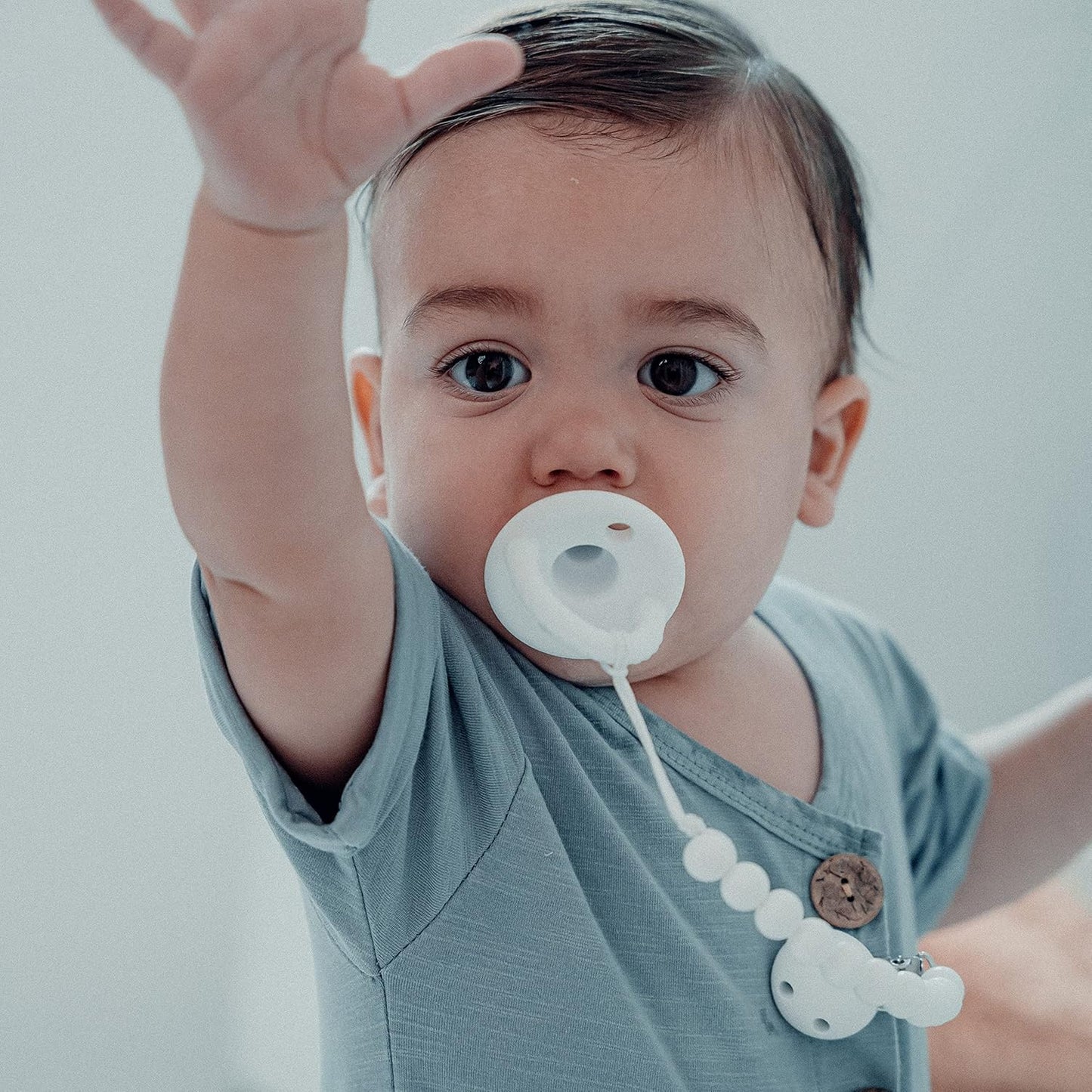 Comfy Cubs Pacifier Clips 2 Pack - 100% Food Grade Silicone Baby Pacifier Clips, BPA & PVC Free - CPSIA Certified, Lightweight and Flexible Baby Gifts - White