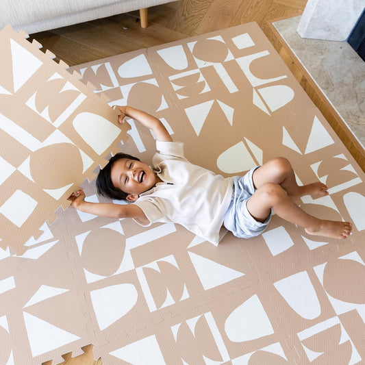 Lillefolk Baby Play Mat for Floor – 6x6ft Terracotta | Soft Non Toxic Premium EVA Foam Tiles for Tummy Time, Crawling & Playroom – Waterproof Interlocking Floor Mat for Babies & Toddlers (9 Tiles)