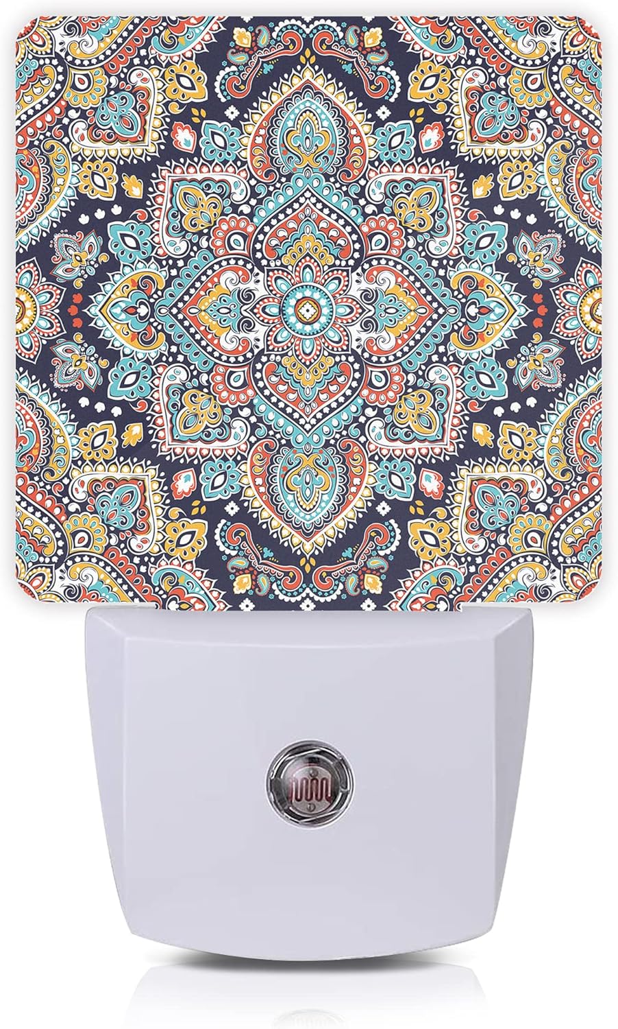 Mandala Floral Night Lights Plug into Wall Ethnic Mandala Night Light 0.5W Sleep Friendly for Boys Girls Led Night Light Dusk to Dawn Sensor Nightlight for Stairway/Hallway/Kitchen