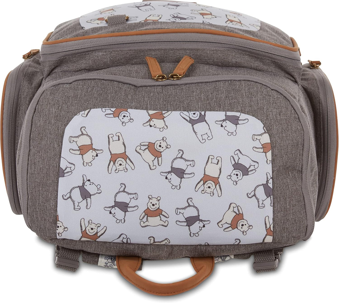 Disney Cudlie Baby Boys Jartop Backpack Diaper Bag in Winnie The Pooh Print, 16 Inch, Includes Changing Pad