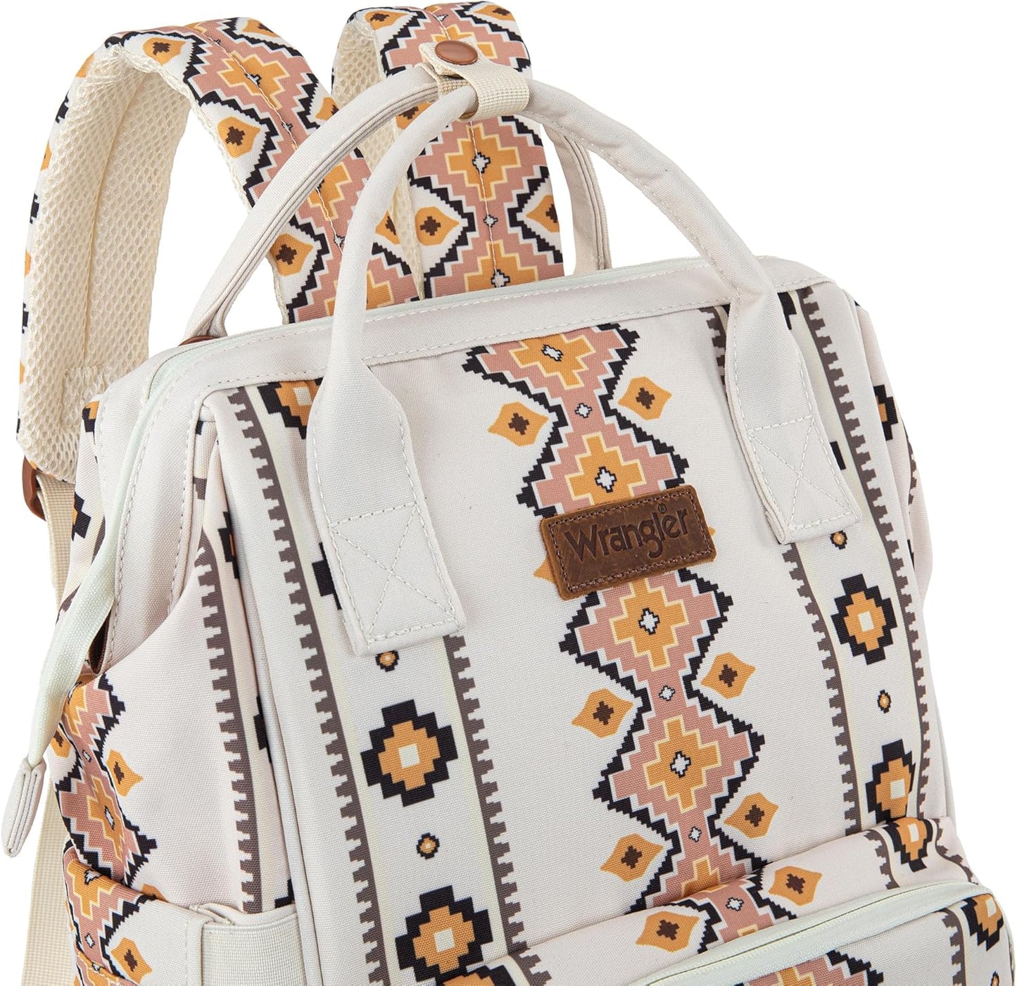 Montana West Wrangler Diaper Bag Backpack Aztec Travel Backpack Purses Western Multi-Function Baby Bags for Mom with Waterproof Insulated Pockets