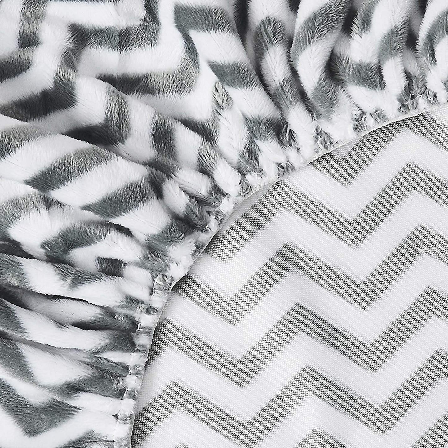 American Baby Company 2 Pack Heavenly Soft Chenille Fitted Contoured Changing Pad Cover, Chevron, for Boys and Girls