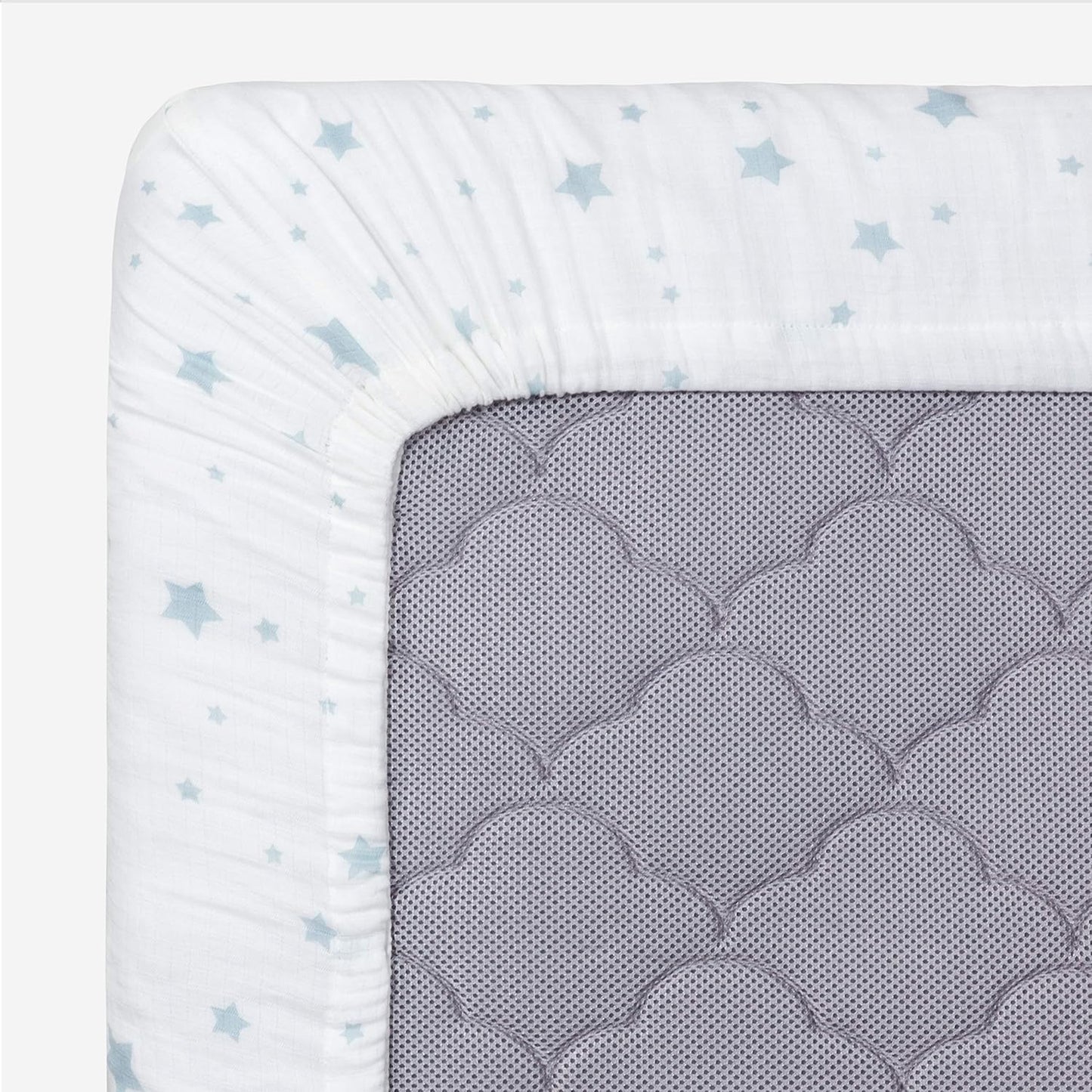 Newton Baby Fitted Single Layer Crib Sheet (2-Pack) - Ultra Breathable and Soft, Organic Cotton, Fits All Standard Cribs, White Stardust