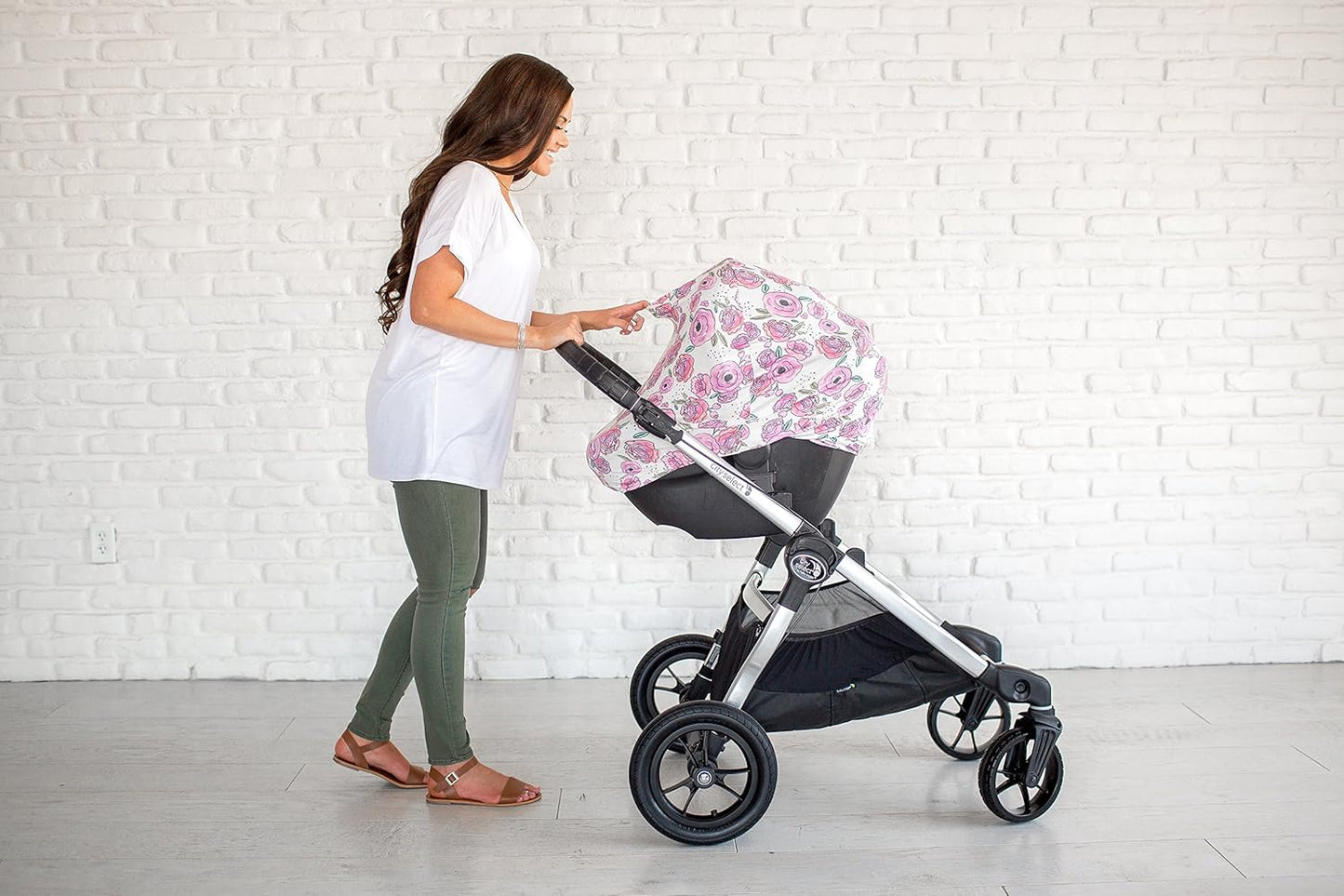 Baby Car Seat Cover Canopy and Nursing Cover Multi-Use Stretchy 5 in 1 Gift Zoe by Copper Pearl