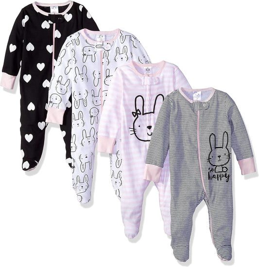 Gerber Baby Girls 4 Pack Sleep 'N Play Footie