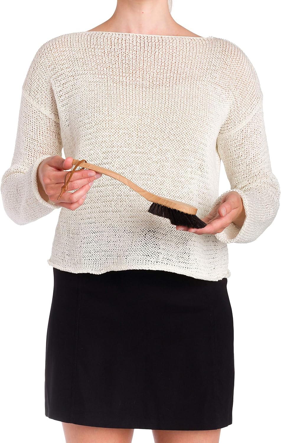 Redecker Horse Hair Bristle Dish Brush with Extra-Large Brush Head, Oiled Beechwood Handle, 10-3/5-Inches, Made in Germany