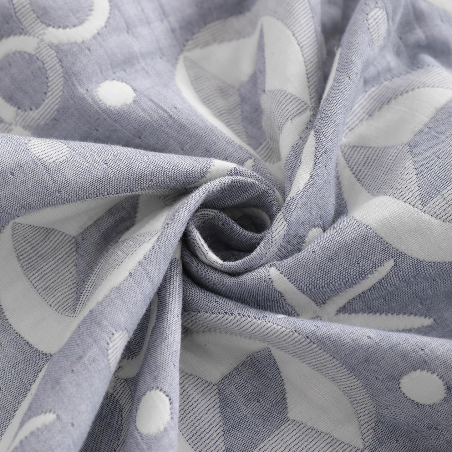 NTBAY 3 Layer Oversized Muslin Cotton Toddler Blanket, 45x60 Inches Jacquard Reversible Nursery Bed Blanket, Super Soft and Thermal Crib Blanket for All Seasons, Baby Gift, 45"x60", Blue Starfish