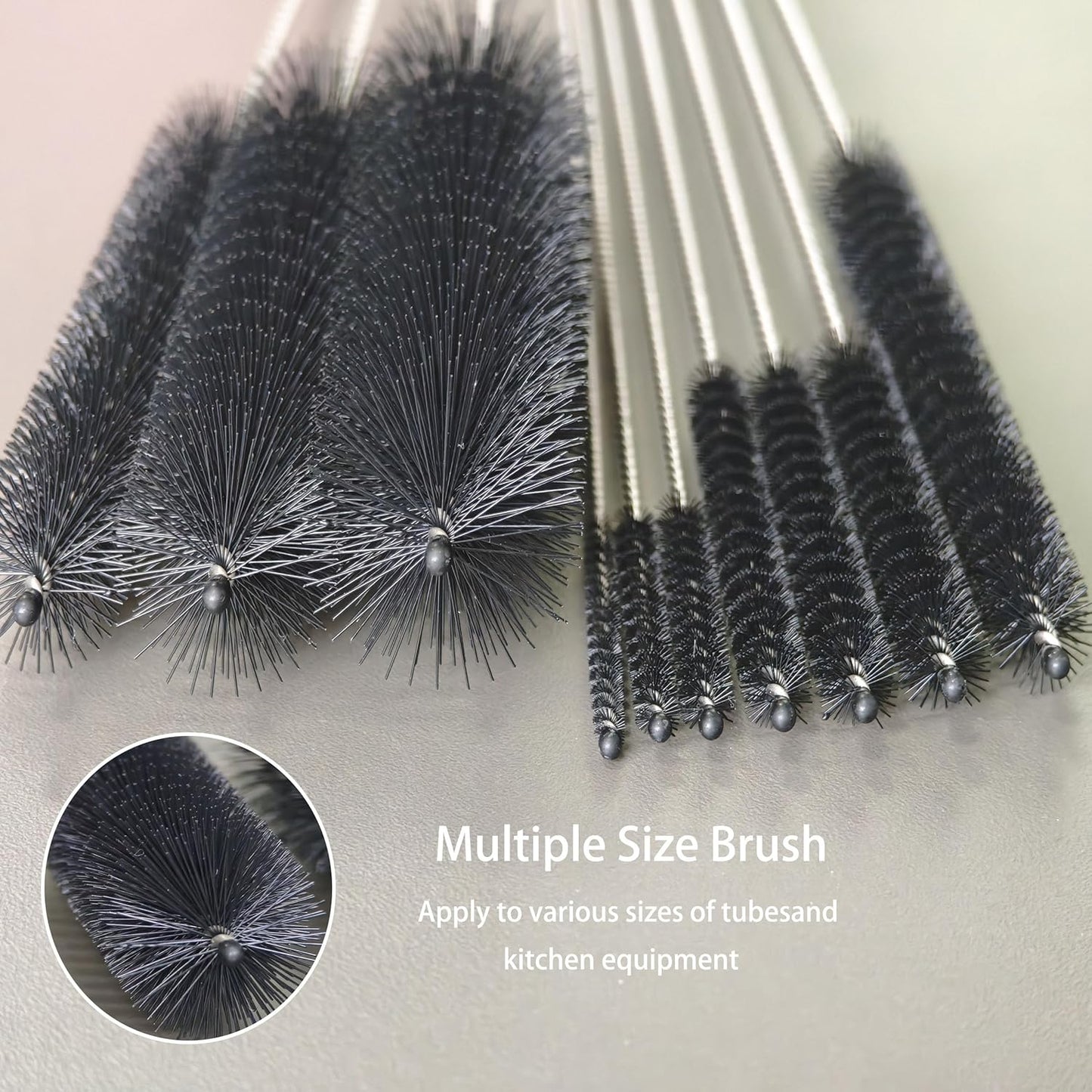 Long Straw Brush, Straw Brush Set 10 Pack, Straw Brush for Tumbler, Sippy Cup, Water Bottle and Hummingbird Feeders.(Black)