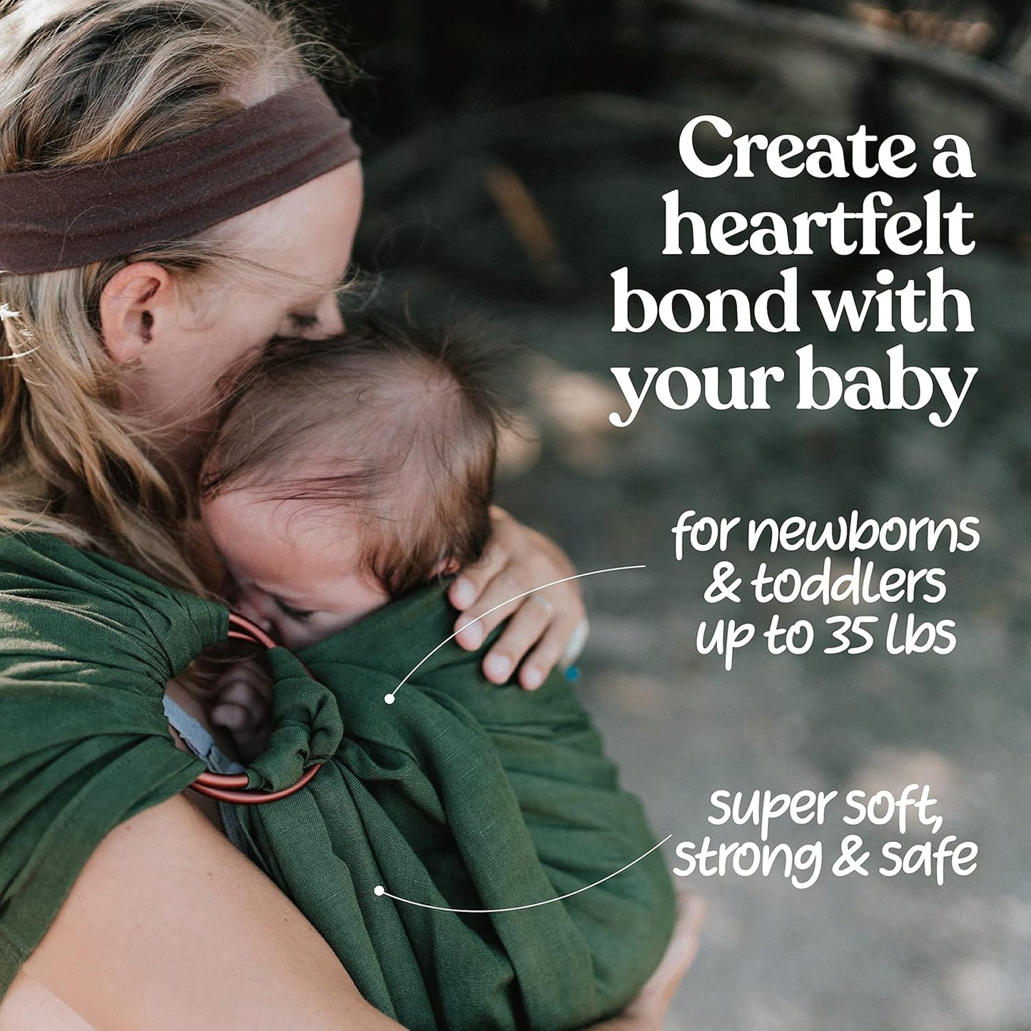 Nalakai Luxury Ring Sling Baby Carrier, Soft Linen Blend Baby Sling, Baby Wrap, Wear Your Little One Close to Your Heart, Comfort, Style