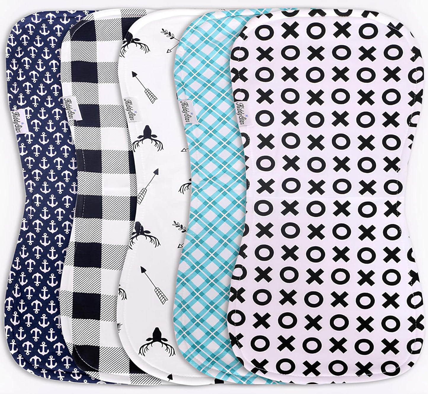 5-Pack Organic Cotton Burp Cloths – Large, Ultra-Soft 3-Layer Towels for Burping, Shoulder & Hand Use, Highly Absorbent
