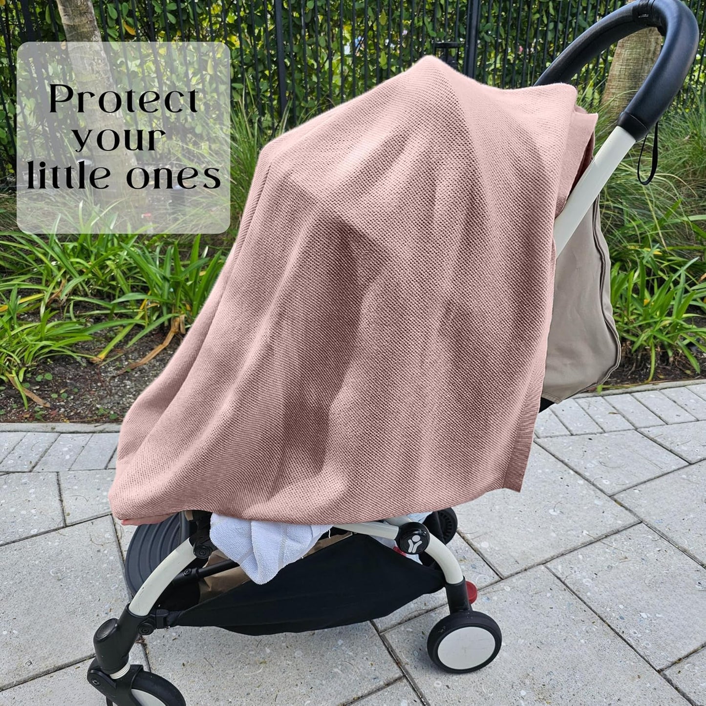 Little Rou Peekaboo Nursing Cover Up for Breastfeeding - Breathable Knit - Soft Organic Cotton & Cashmere Breast Feeding Poncho for Women - Privacy Feature - Includes Mesh Laundry Bag (Mauve)