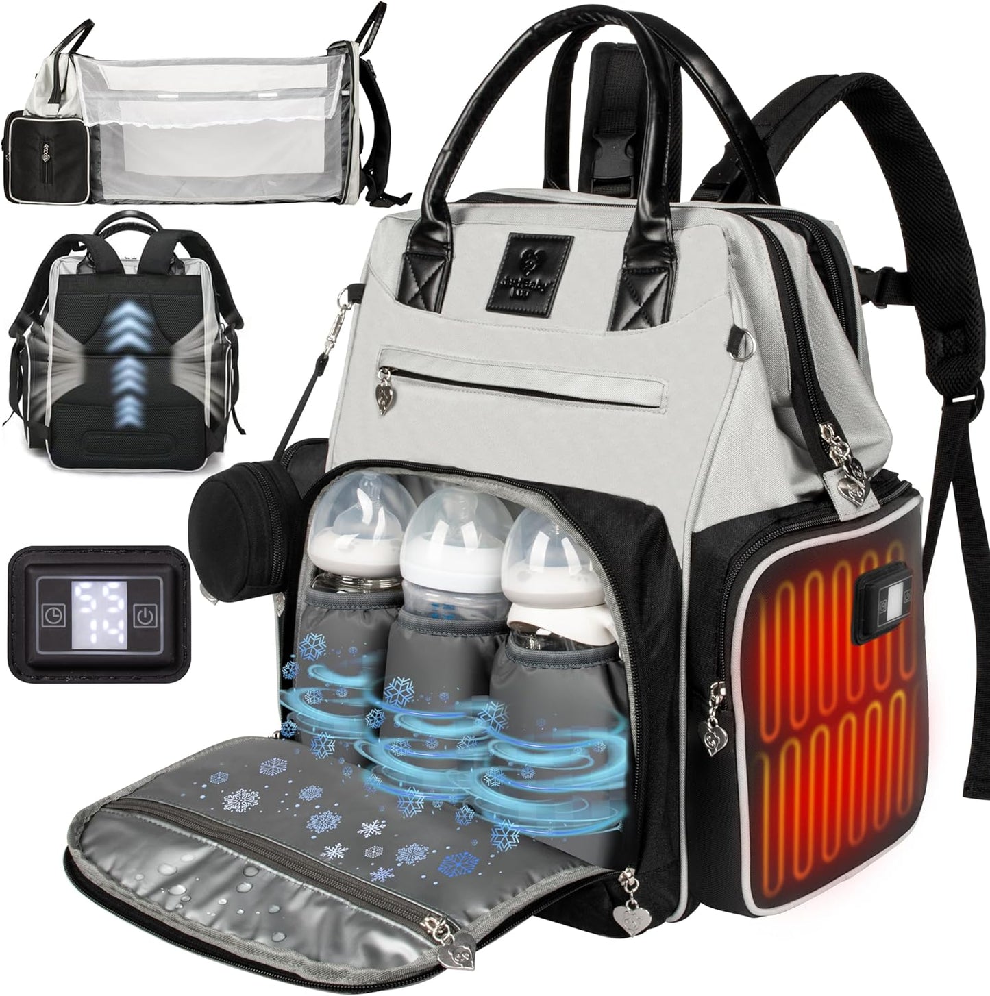 Award-Winning Eco-Friendly Smart Diaper Bag with Changing Station – 2025 Evergreen Winner, Premium All-in-One Backpack, Patent Pending, Heated Bottle Pockets, Trusted by Parents, Seen in Top USA Media