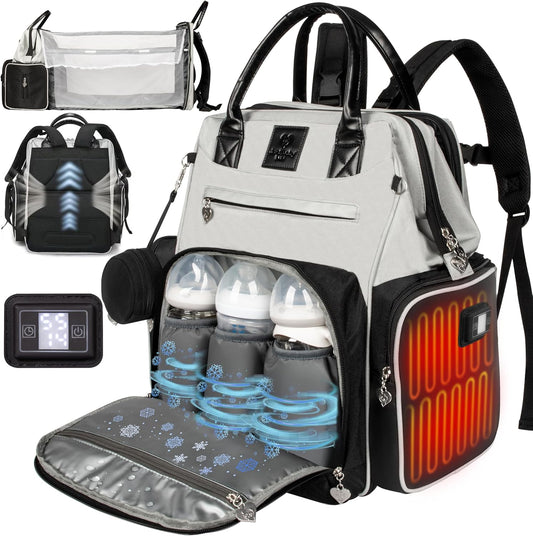 Award-Winning Eco-Friendly Smart Diaper Bag with Changing Station – 2025 Evergreen Winner, Premium All-in-One Backpack, Patent Pending, Heated Bottle Pockets, Trusted by Parents, Seen in Top USA Media