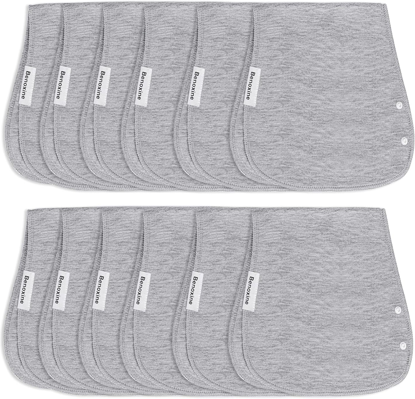 Baby Burp Cloths & Baby Bibs 2-in-1 Design Large Size 3 Layers Thicken Cotton Super Absorbent and Soft Baby Spit Up Burping Rags Baby Burp Cloth Set for Boys and Girls Solid 12 Pack
