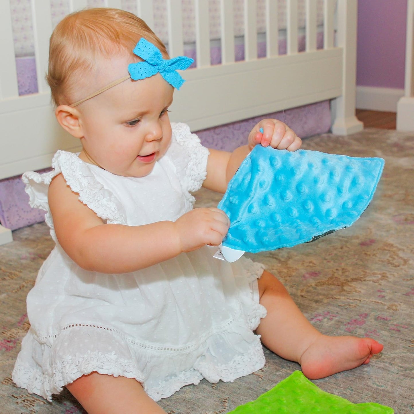 S&T INC. Crinkle Squares Baby Toys, 6 Inch x 6 Inch, Dots, 2 Pack