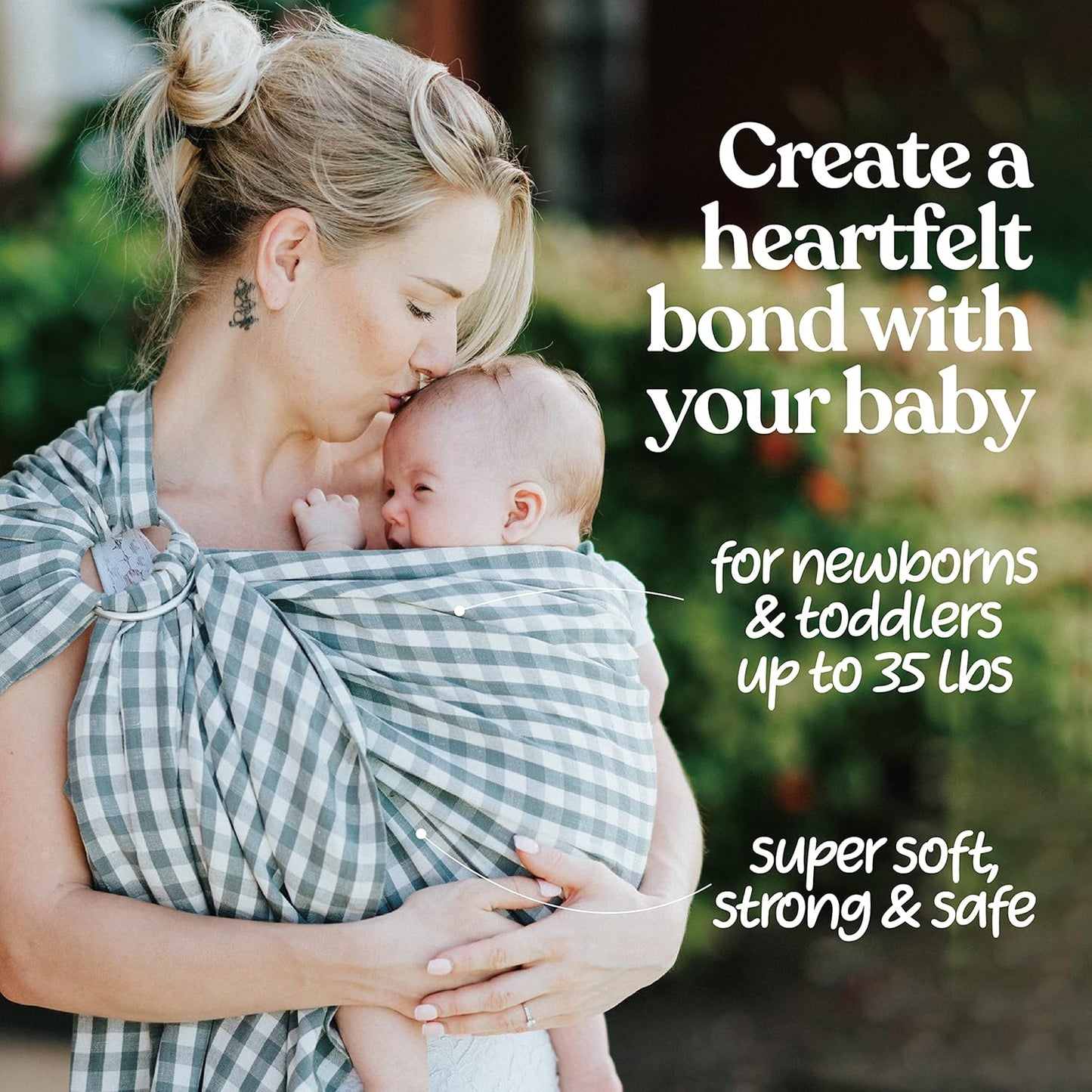 Nalakai Luxury Ring Sling Baby Carrier, Soft Linen Blend Baby Sling, Baby Wrap, Wear Your Little One Close to Your Heart, Comfort, Style