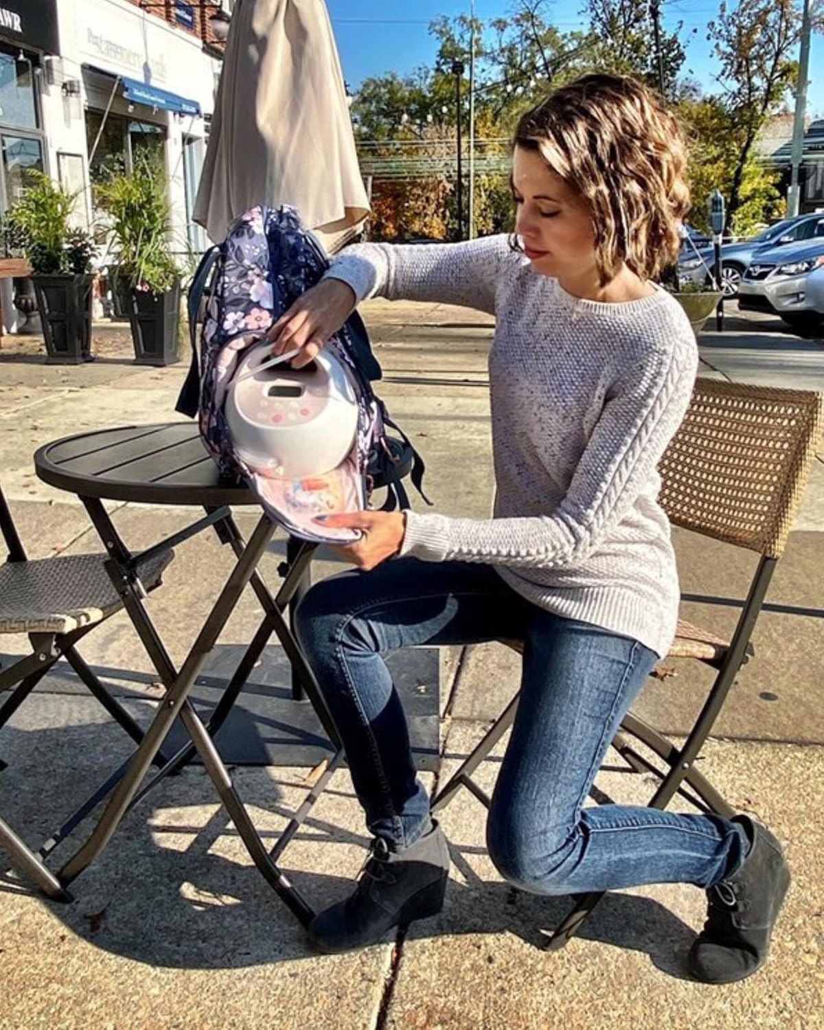 Sarah Wells Kelly Breast Pump Backpack & Tote - Insulated Pocket, Laptop Sleeve & Easy-Clean Design, Fits All Pumps, Diaper Bag for Moms (Le Floral)