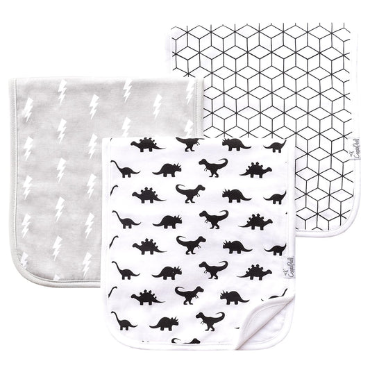 Copper Pearl Premium Baby Burp Cloths - 3-Pack Large Cotton Burp Cloths, Extra Soft Spit Up Rags with 3 Absorbent Layers, Perfect for Baby Boy Gifts (21" x 10" Size, Wild Set)