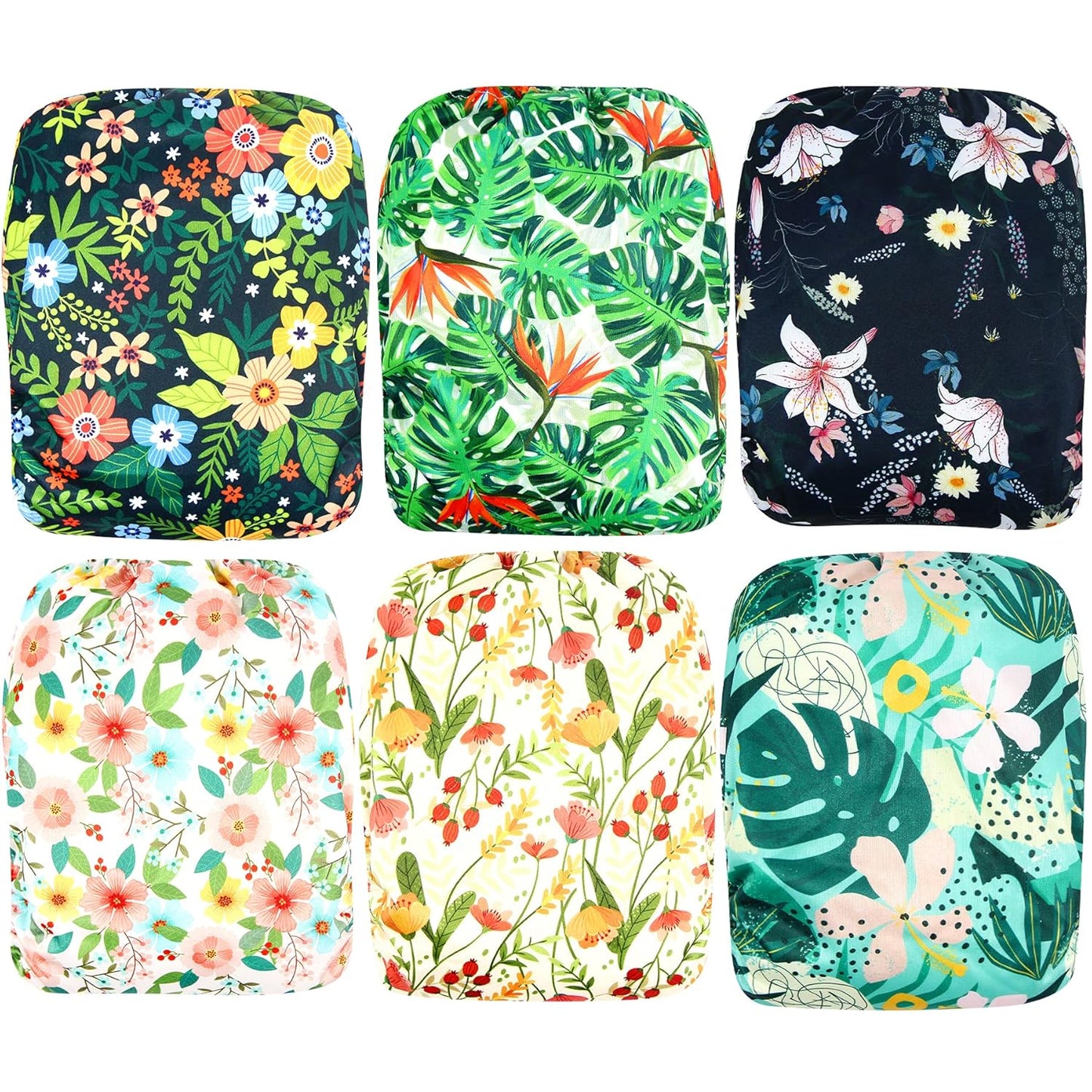 Leekalos Cloth Diapers Reusable for Boys and Girls, Baby Diaper Cloth with Inserts & Wet Bag One Size