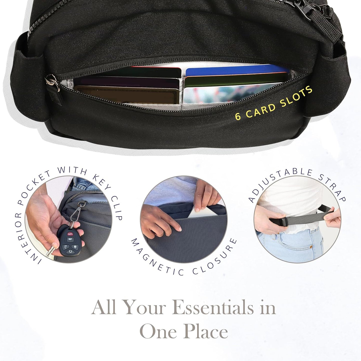 Red Rovr Everyday Joey Belt Bag | Organization & Zipper pockets |Adjustable Strap for All Ages (Moss)