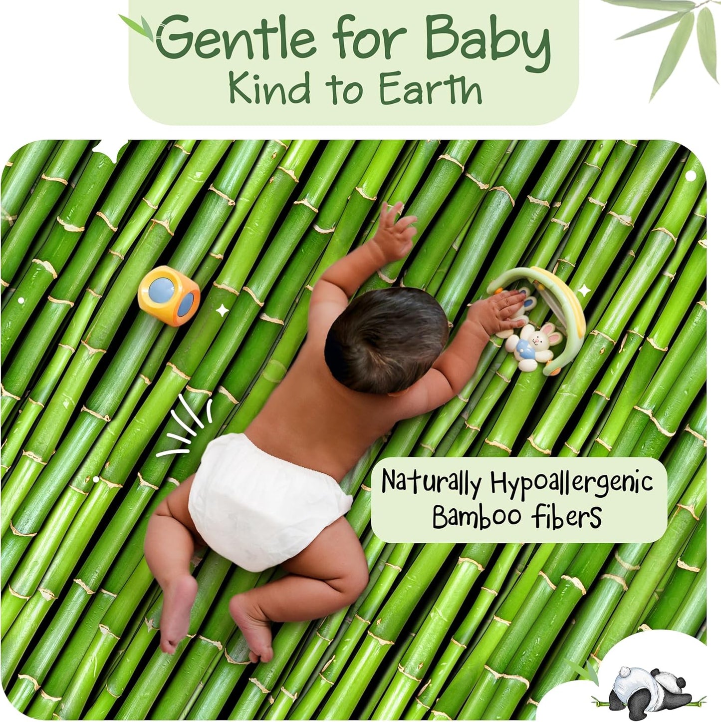 Bamboo Baby Diapers, Totally Chlorine Free for Sensitive Skin for Newborns to XXL. Hypoallergenic & Non Toxic Eco Friendlier Plant-Based Materials. TCF XXL Size 6 (120 ct)