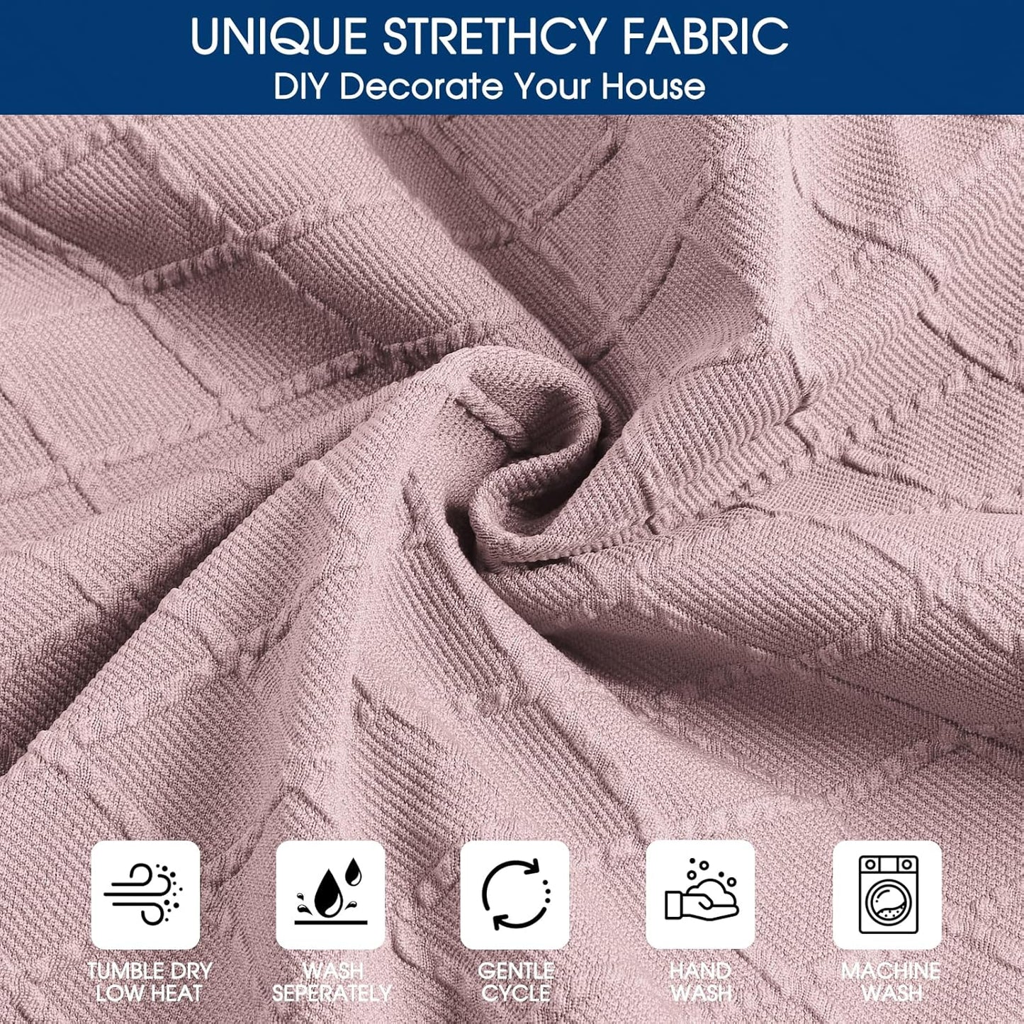 Yikko Chair Seat Covers, High-Density Check Jacquard Ekedalen Seat Covers for Dining Kitchen Restaurant Banquet, Stretch Removable Washable Chair Seat Cushion Protector (4, Pink)