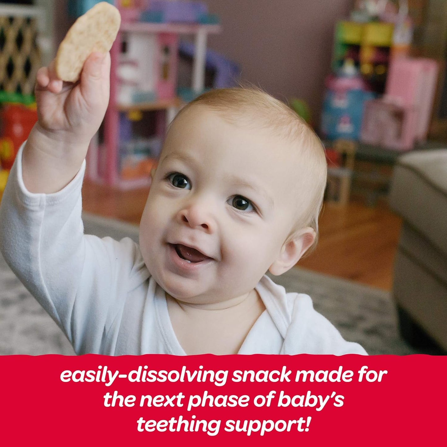 Happy Baby Organics Baby Snacks, Gentle Teething Crackers, Gluten Free & Vegan, Strawberry & Beet, 12 Count (Pack of 6)