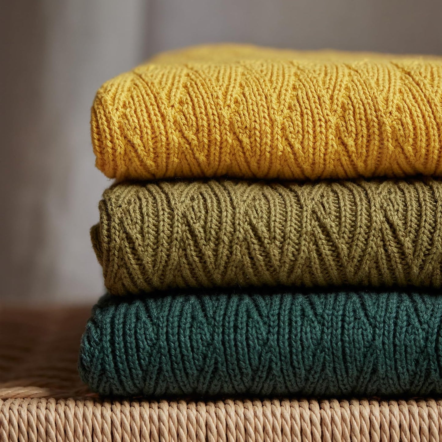 Knitted Organic Cotton Baby Blanket- Swaddle Blanket, 30" x 40" Soft Receiving Blanket for Newborn (Forrest Green)