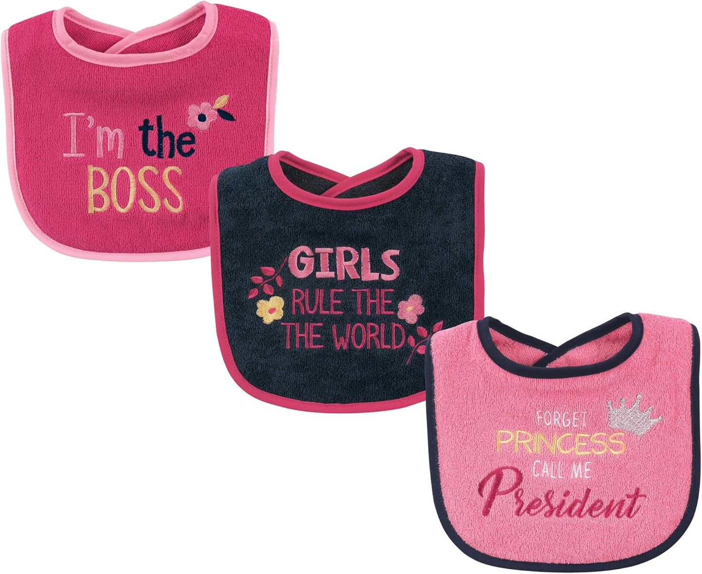 Luvable Friends Unisex Baby Cotton Terry Drooler Bibs with Fiber Filling