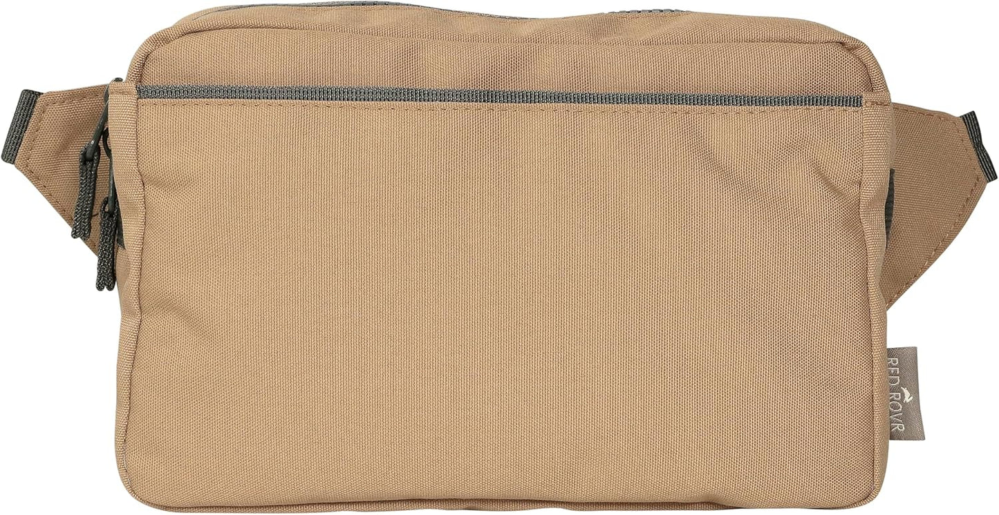 Red Rovr Everyday Joey Belt Bag | Organization & Zipper pockets |Adjustable Strap for All Ages (Toffee)