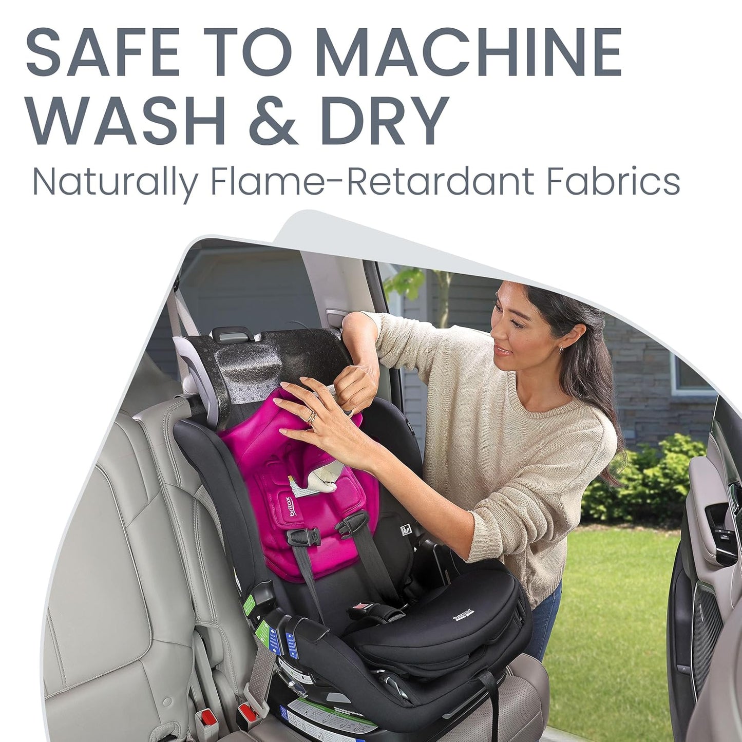 Britax Poplar Convertible Car Seat, 2-in-1 Car Seat with Slim 17-Inch Design, ClickTight Technology, Magenta Onyx