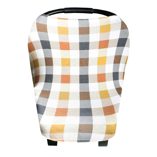 Baby Car Seat Cover Canopy and Nursing Cover Multi-Use Stretchy 5 in 1 Gift Harvest by Copper Pearl