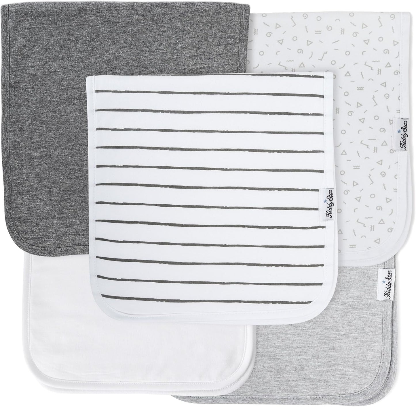 5-Pack Organic Cotton Burp Cloths – Large, Ultra-Soft 3-Layer Towels for Burping, Shoulder & Hand Use, Highly Absorbent