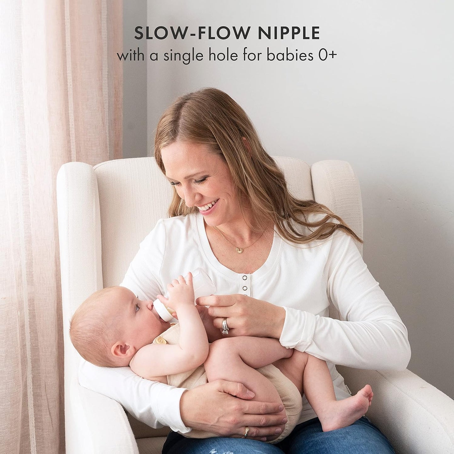 Natursutten Glass Baby Bottles 8 oz and 4 oz - Anti-Colic Baby Bottles for Breastfeeding Babies, Suitable for Boiling and Freezing - Bottles with Natural Rubber, Slow Flow Nipples for Newborn Babies