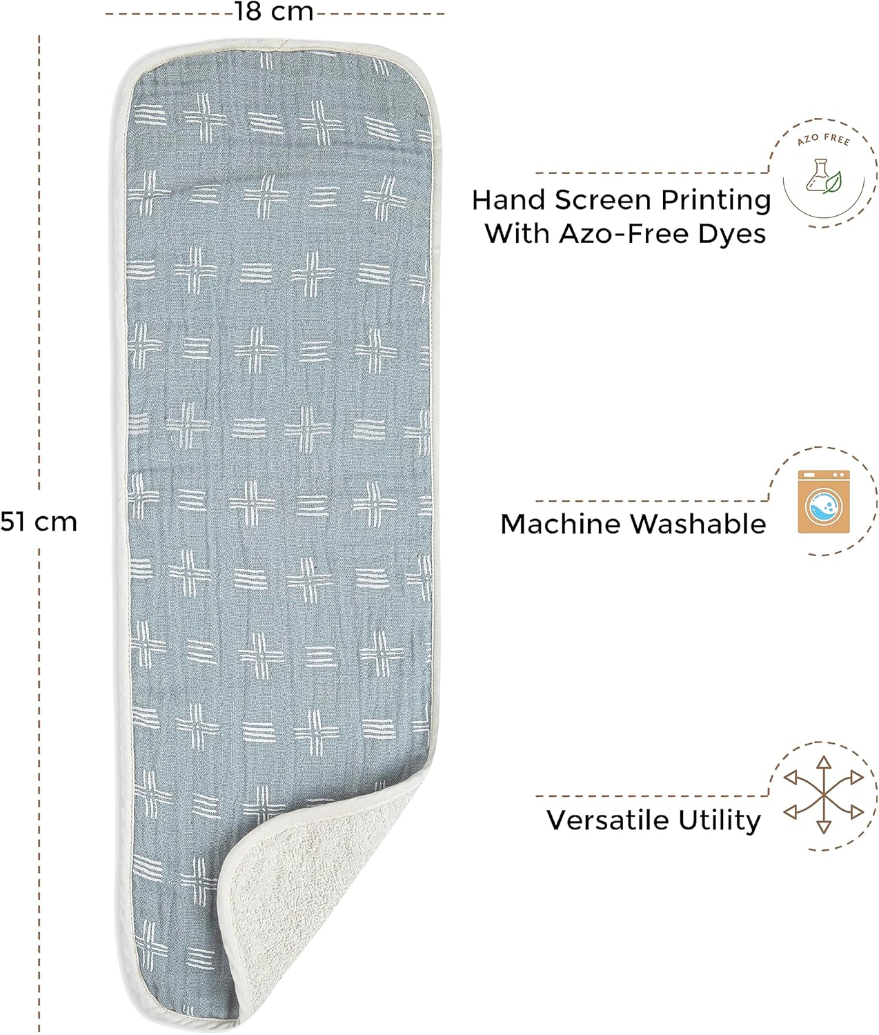 Crane Baby Muslin Burp Cloths Set, Woodland Animals, Gender Neutral Baby Gift, Absorbent Cotton Terry Backing, Machine Washable, 7" X 20"
