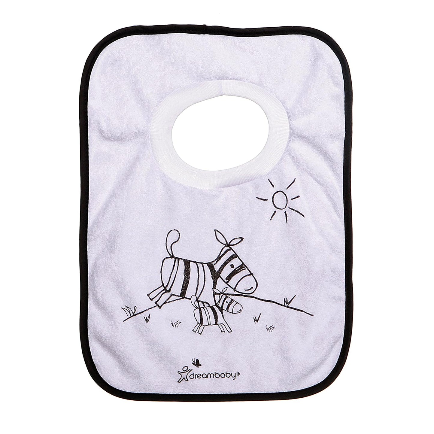 Dreambaby Terry Cloth Cotton Pullover Baby Bibs for Teething Feeding and Drooling - Super Absorbent & Extra Soft - Machine Washable - Jungle Animals