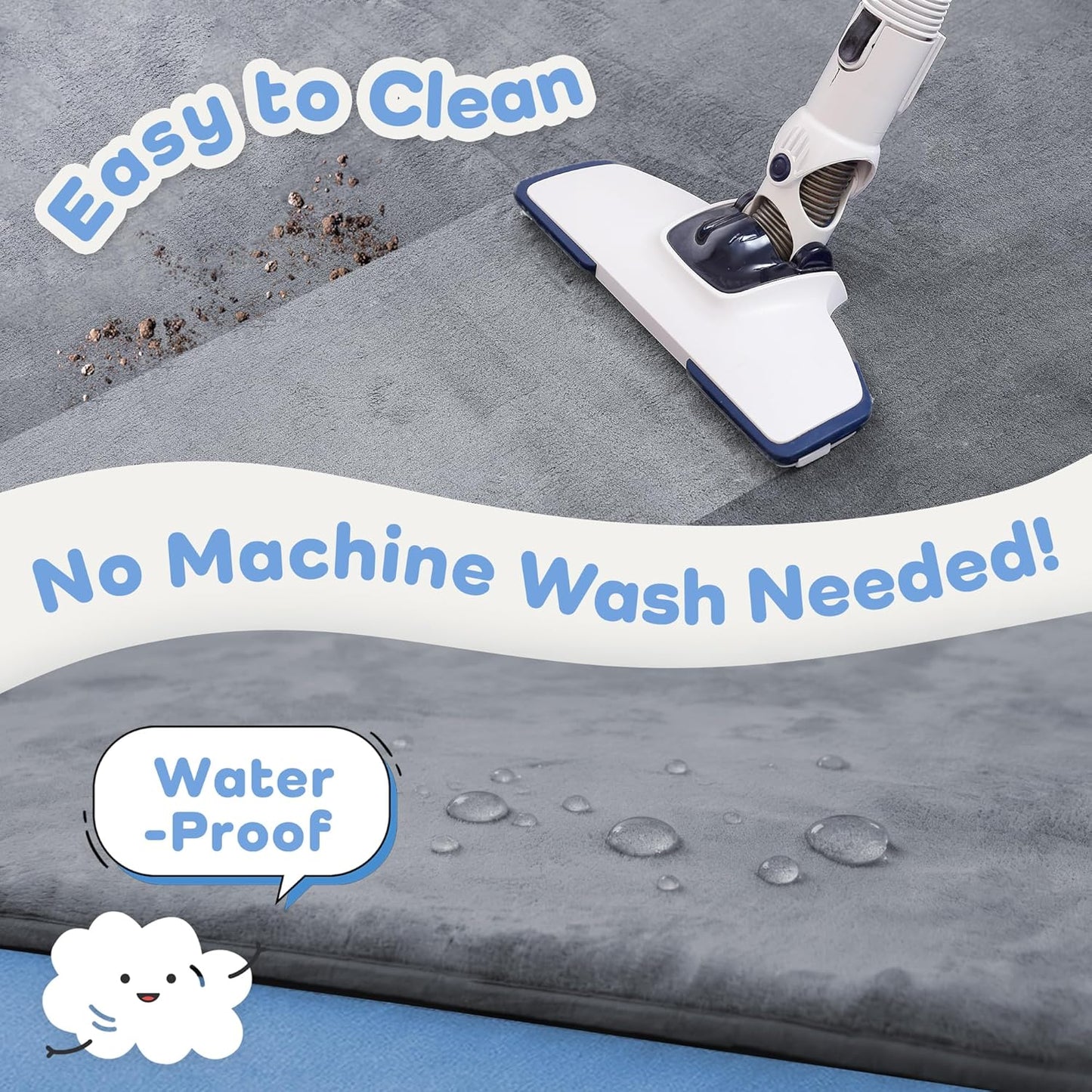 1.3" Thick Baby Floor Play Mat 39x59, Basic Padded Foam Mat for Tummy Time Crawling, Non Slip Cushioned for Babies Toddlers Infants Kids (Dark Grey)