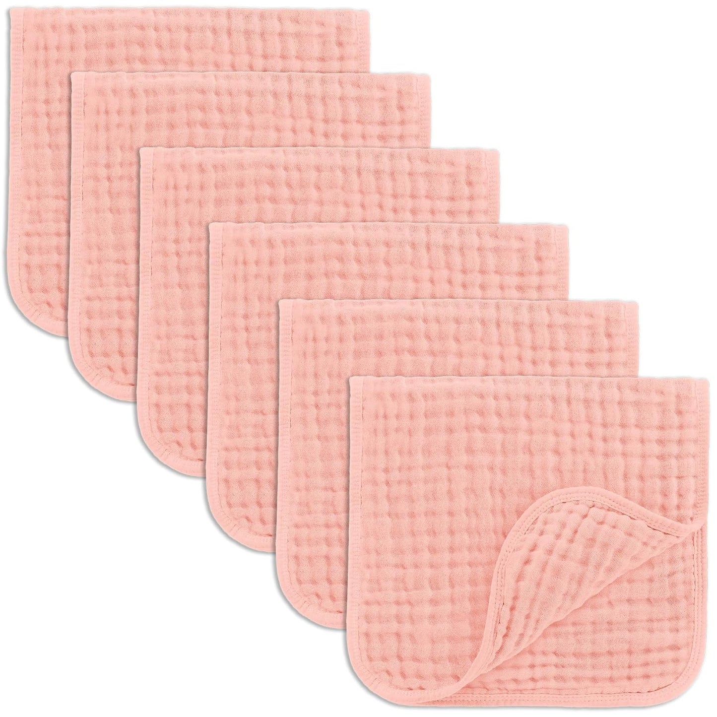 Comfy Cubs Muslin Burp Cloths 20" x 10", Pack of 6 - Large, 6-Layer, Ultra Absorbent 100% Cotton for Baby Drool and Messes - Soft, Safe & Gentle Baby Burp Cloths Set for Boys & Girls - Lace