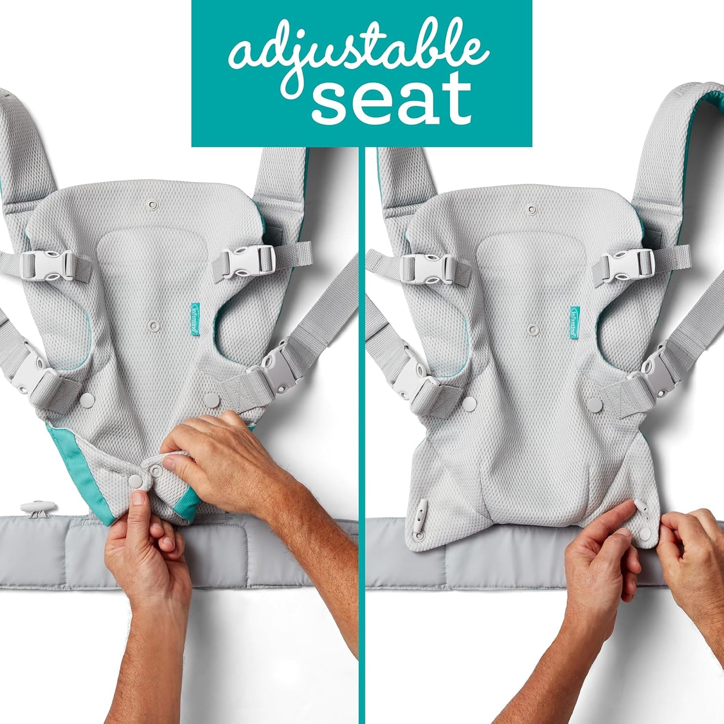 Infantino Flip 4-in-1 Light & Airy Convertible Baby Carrier, Adjustable, Ergonomic Babywearing, Registry Essential, Baby Carrier for Newborn to Toddler