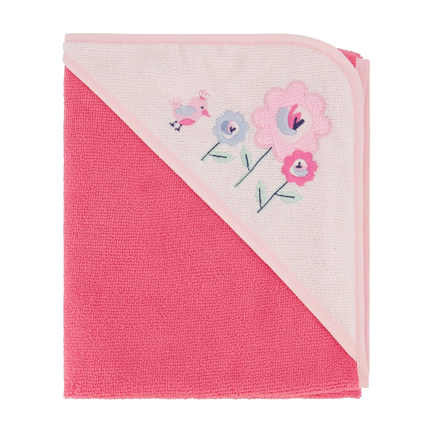 Cudlie Buttons & Stitches Baby Girl 3 Pack Rolled/Carded Hooded Towels in Blooms & Dots Print, GS71731