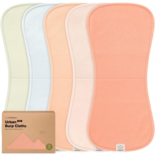 KeaBabies 5-Pack Organic Burp Cloths Baby Girl, Boy - Extra Large, Absorbent Baby Burp Cloths,Soft Burping Cloths for Babies,Newborn Burp Clothes,Cotton Burp Rags, Thick Burp Cloth (Flora Dew/Quin)