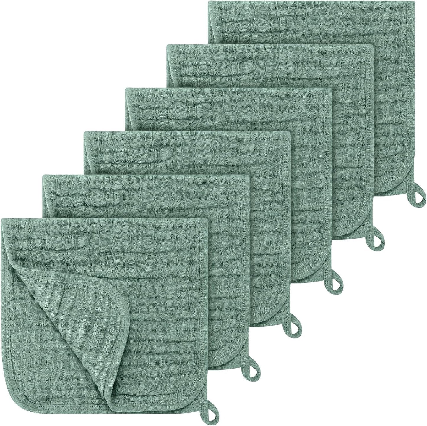 Accmor 6 Pack Muslin Burp Cloths 100% Cotton 20''x10'' Large Extra Soft and Absorbent Baby Burping Cloth for Boys Girls