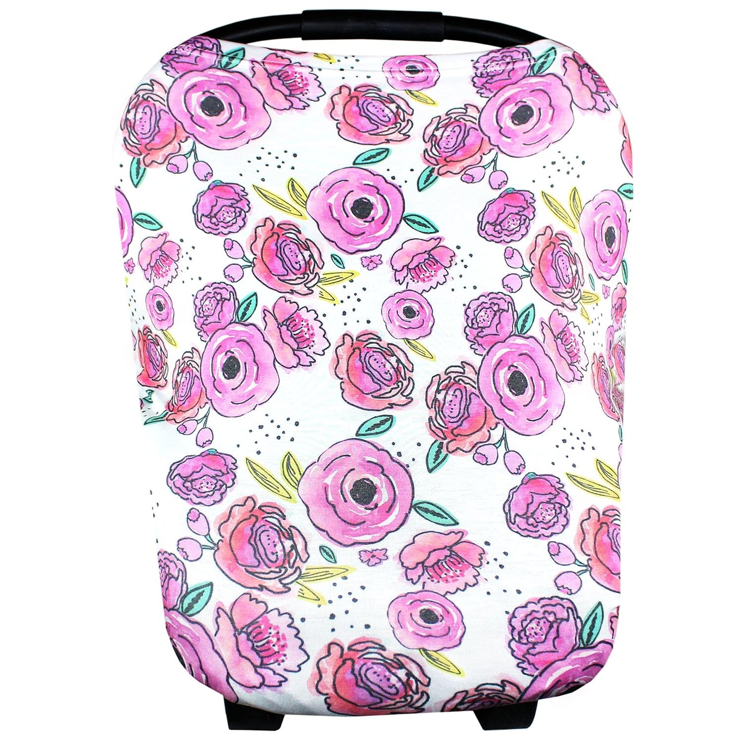 Baby Car Seat Cover Canopy and Nursing Cover Multi-Use Stretchy 5 in 1 Gift Zoe by Copper Pearl