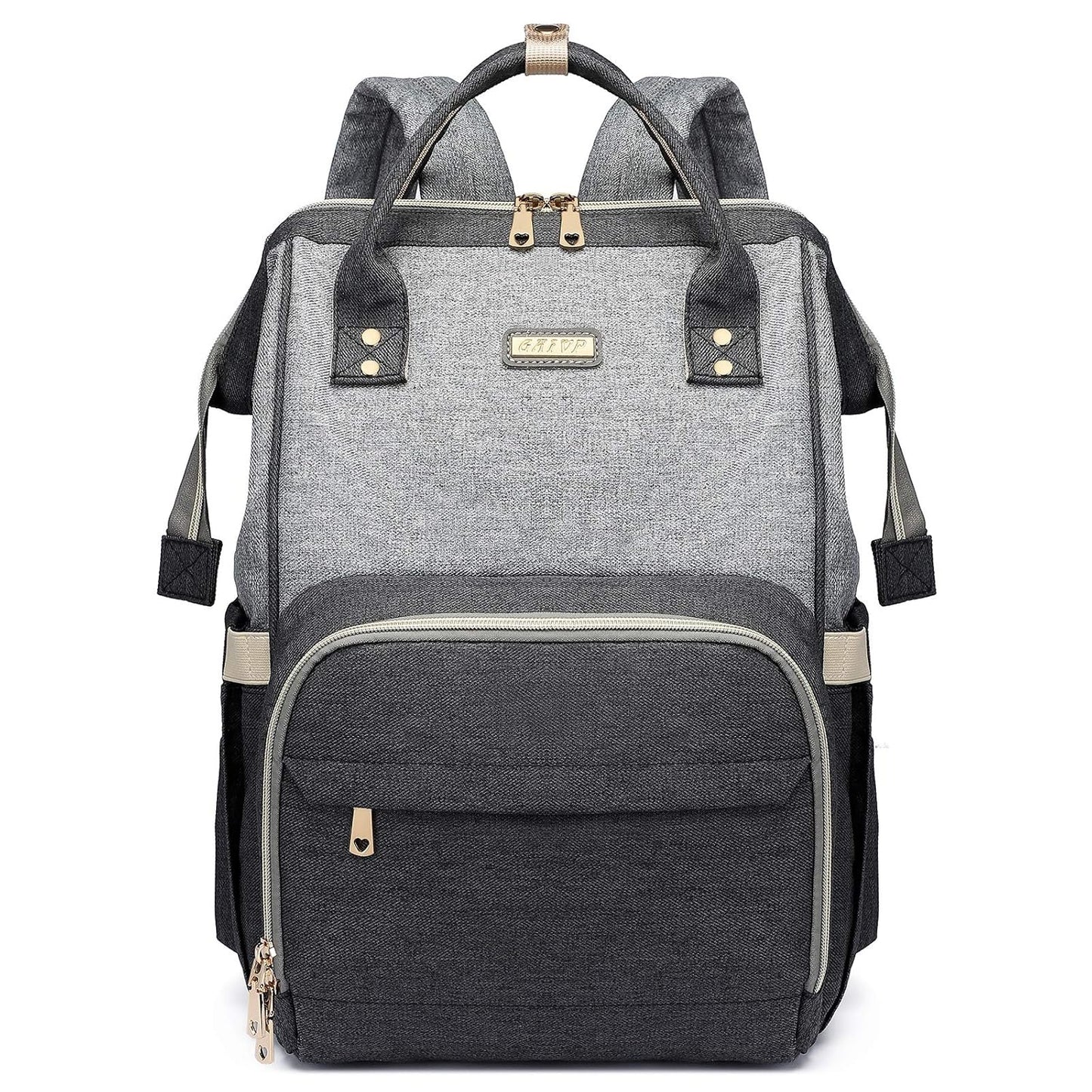 Diaper Bag Backpack for Women, Baby Bags for Girls,Diaper Bag with Changing Pad, and Insulated Pockets (Dark Grey +Light Grey)