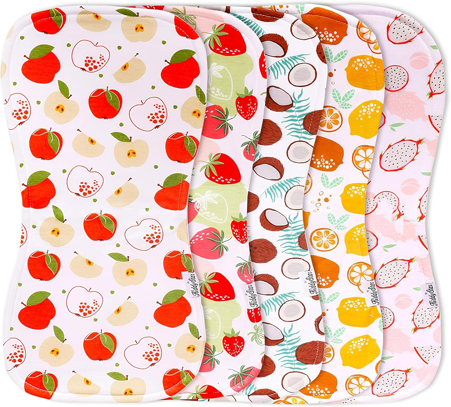 5-Pack Organic Cotton Burp Cloths – Large, Ultra-Soft 3-Layer Towels for Burping, Shoulder & Hand Use, Highly Absorbent