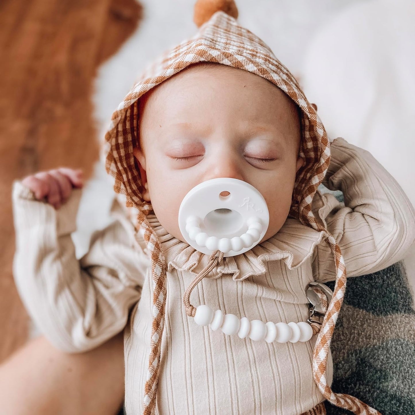 Ryan & Rose Cutie PAT All-in-One Pacifier and Teether Massaging Teething Ring and Hideaway Binky for Growing Babies (Canvas (3 Pack), Flat)